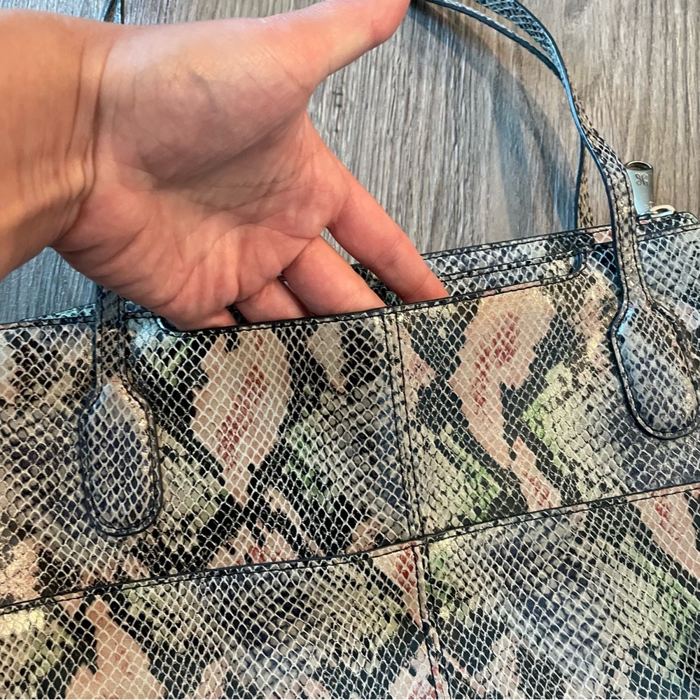 Hobo Friar Multicolor Python Print Leather Satche… - image 7